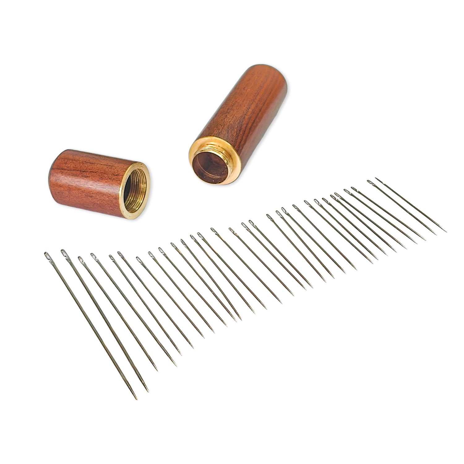 Easy Threader Hand Sewing Needles - Assorted Sizes & Wooden Case